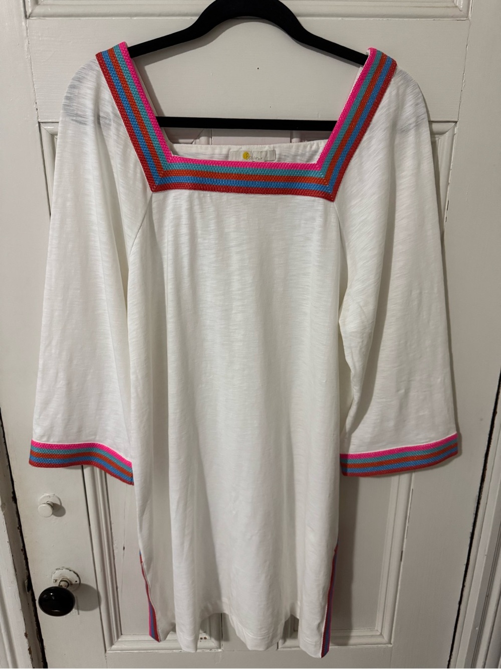 Boden White Embroidered Trim Summer Cover Up Dress